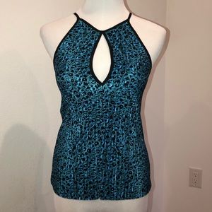 Top shop, strappy tank top, Blue/black.